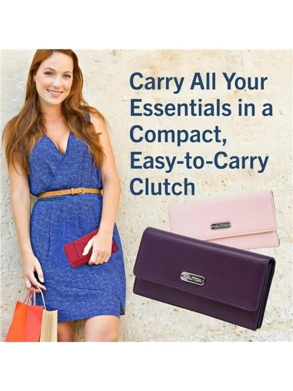 RFID Vegan Leather Wallet for Women Slim Clutch Card Holder Coin Purse Organizer